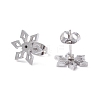 Snowflake 304 Stainless Steel Stud Earrings for Women EJEW-Z017-04P-2