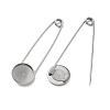 304 Stainless Steel Safety Pin Brooch Base Settings STAS-A142-02A-P-2