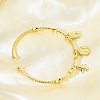 Brass Micro Pave Clear Cubic Zirconia Charm Bangles for Women BJEW-Z089-06G-2