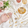 Glass Pearl Rosary Bead Necklace NJEW-PH01480-3