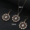 Flower Brass Micro Pave Clear Cubic Zirconia Pendant Necklaces & Dangle Earrings Sets WG2DD79-03-2