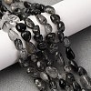 Natural Black Rutilated Quartz Beads Strands G-R445-6x8-18-2