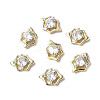 Brass Micro Pave Clear Cubic Zirconia Cabochons KK-A174-05G-2