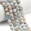 Natural Aquamarine Beads Strands G-P626-8mm-03-1