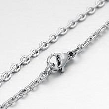 304 Stainless Steel Rolo Chain Necklaces STAS-O057-B-03