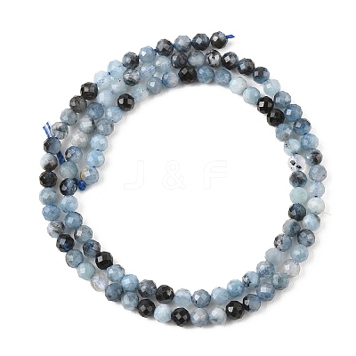 Natural Devil Blue Aquamarine Beads Strands G-K376-A06-4mm-1