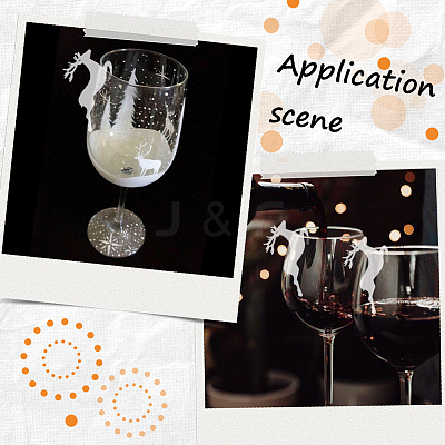 Deer Shape Plastic Wine Glass Charms AJEW-SC0001-63A-1