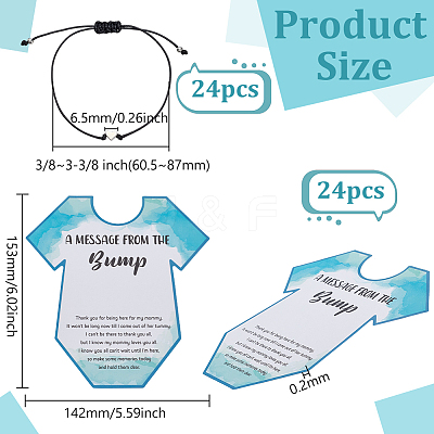 24Pcs Word Printed Paper Bracelet Display Cards BJEW-FG0001-05A-1
