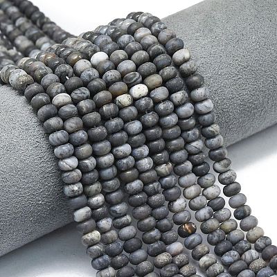 Natural African Black Opal Beads Strands G-P575-A31-6x4mm-1