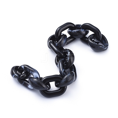 Transparent Acrylic Handmade Cable Chain AJEW-JB00546-06-1
