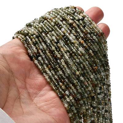 Natural Green Rutilated Quartz Beads Strands G-RM2025-A14-3mm-A-1