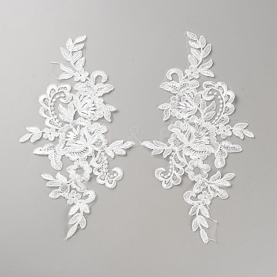 Flower Shape Cloth Embroidery Applqiues PATC-WH0012-49-1