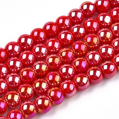 Electroplate Opaque Glass Beads Strands GLAA-T032-P4mm-AB04-1