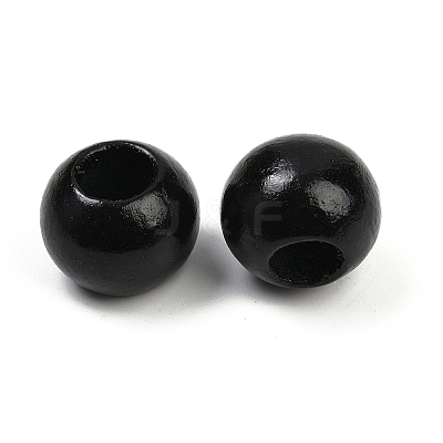 Spray Painted Wood European Beads WOOD-F017-05D-1