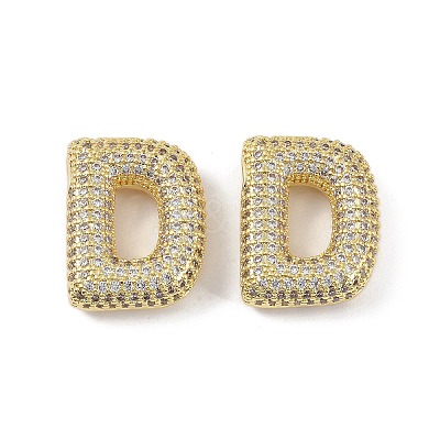 Brass Micro Pave Clear Cubic Zirconia Pendants KK-Z041-01G-D-1