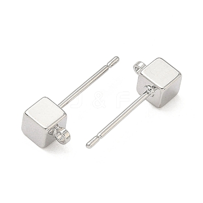 SHEGRACE Brass Cube Stud Earring Findings XGR0106P-121P-1