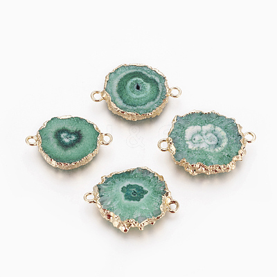 Natural Dyed Quartz Links connectors G-P399-A03-1