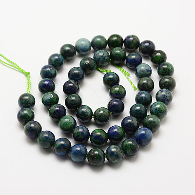 Natural Chrysocolla and Lapis Lazuli Beads Strands G-G735-07-4mm-1