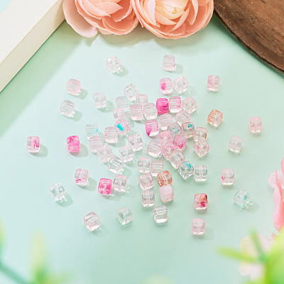 60Pcs Transparent Acrylic Beads OACR-TA0004-88E-1