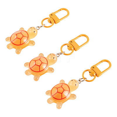 3Pcs Resin Tortoise Pendant Decorations HJEW-TA0001-39C-1