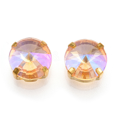 Flat Round Moonlight Effect Sew on Rhinestone GLAA-B010-04B-03-1
