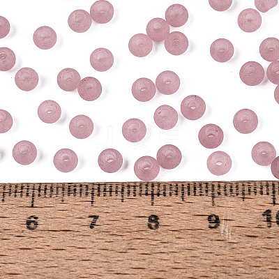FGB Frosted Transparent Glass Seed Beads SEED-N013-02A-06-1