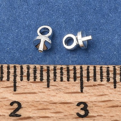 Brass Cup Pearl Peg Bails Pin Pendants KK-D110-04S-1