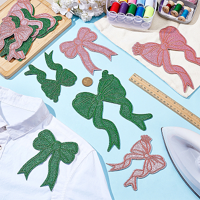12Pcs 2 Colors Polyester Iron on/Sew On Patches PATC-FG0003-07-1