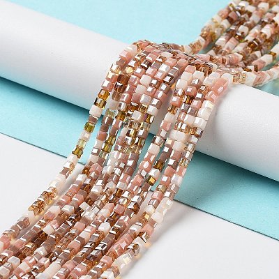 Gradient Color Electroplate Glass Bead Strands GLAA-E042-05-B06-1