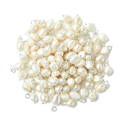 Grade B Natural Cultured Freshwater Pearl Charms PALLOY-JF01497-03-1
