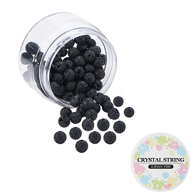DIY Natural Lava Rock Bead Stretch Bracelet Making Kits DIY-CJ0001-21D-1