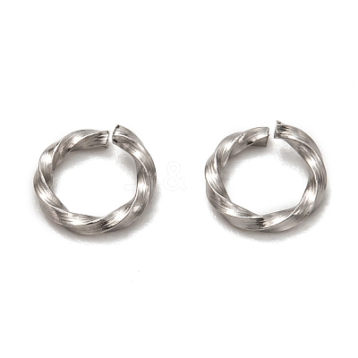 Non-Tarnish 304 Stainless Steel Twisted Open Jump Rings STAS-H129-11P-1