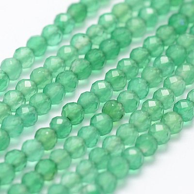 Natural Green Onyx Agate Beads Strands G-K185-19-1
