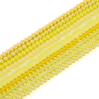 10 Strands 10 Styles Electroplate Opaque Glass Beads Strands GLAA-TA0003-60-1