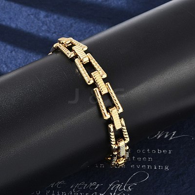 304 Stainless Steel Trapezoid Link Chain Bracelets for Women Men BJEW-F488-46G-1