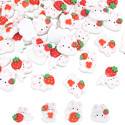 40Pcs 4 Style Opaque Resin Cabochons RESI-NB0001-77-1