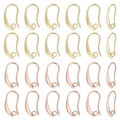 40Pcs 2 Colors Brass Earring Hooks KK-ME0002-46-1