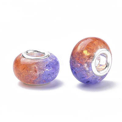 Crackle Resin European Beads RPDL-S013-01C-1