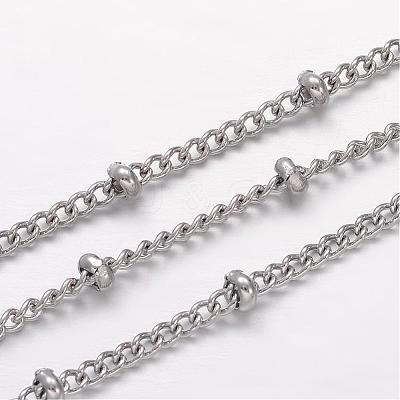 Tarnish Resistant 304 Stainless Steel Curb Chains CHS-K004-12P-0.6mm-1