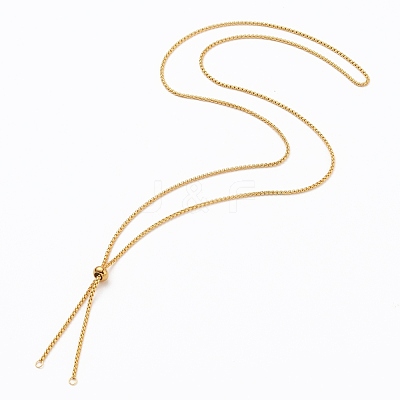 Ion Plating(IP) 304 Stainless Steel Box Chain Slider Necklace Making AJEW-JB00777-02-1