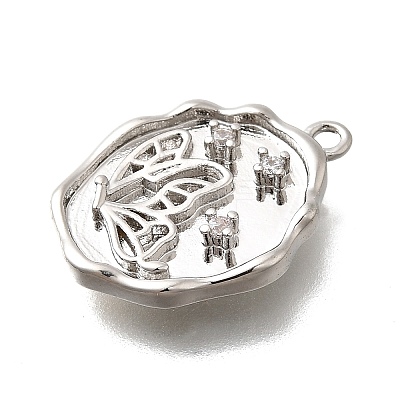 Brass Micro Pave Cubic Zirconia Pendants KK-Q035-16C-P-1