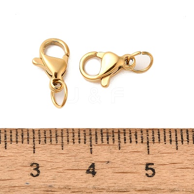 Ion Plating(IP) 304 Stainless Steel Lobster Claw Clasps STAS-AB10-G-02-1