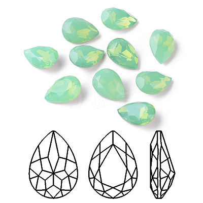 Faceted Teardrop K9 Glass Rhinestone Cabochons RGLA-I001-18x13mm-032-1