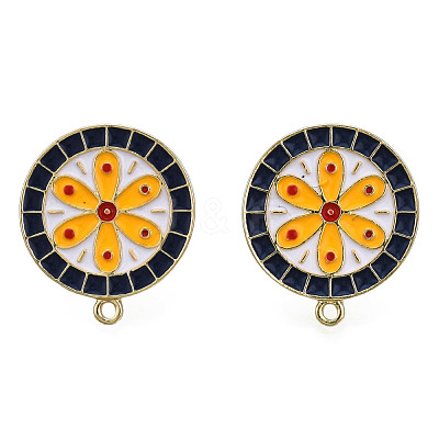 Alloy Enamel Stud Earring Findings PALLOY-N155-113-1