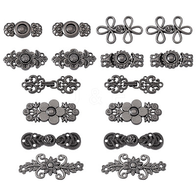 16 Pairs 8 Style Alloy Adjustable Jean Button Pins DIY-TA0013-01B-1
