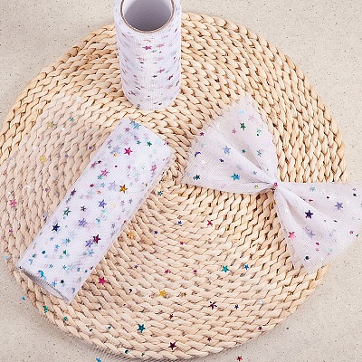 Star Sequin Deco Mesh Ribbons OCOR-P010-F-1