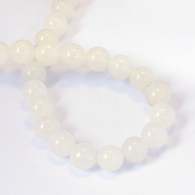 Natural White Jade Round Bead Strands X-G-E334-10mm-13-1