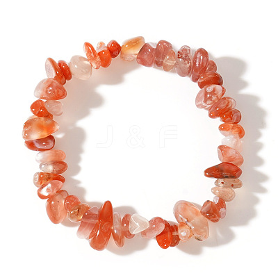 Natural Carnelian Chips Bead Stretch Bracelets for Women Men CI5318-15-1