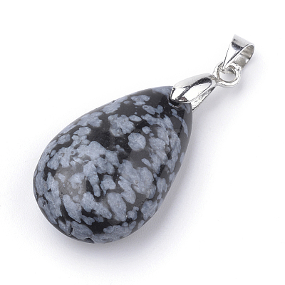 Natural Snowflake Obsidian Pendants X-G-S243-04-1
