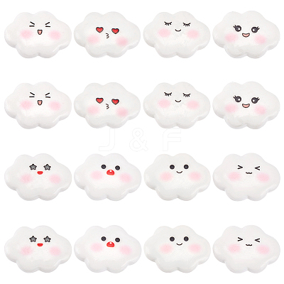 64Pcs 8 Styles Funny Opaque Resin Cabochons RESI-WR0001-14-1